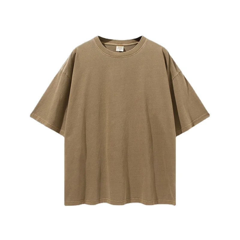 Top Cotton Camisetas Vintage Shirts Cotton Acid Wash T-shirt Enzyme Wash Drop Shoulder Oversized Tshirt Graphic Shirt For Men