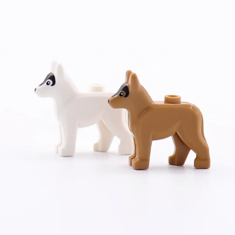 MOC Bricks German Shepherd Dog Animal Mini Dog Figure mini fig  Dog Leash Army Soldier Parts Accessories Bricks Toys
