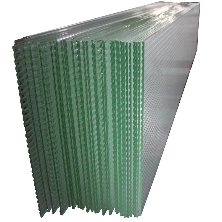 China factory ultra-clear corrugated patterned textured fluted figured ribbed reeded striped rippled glass for door windows
