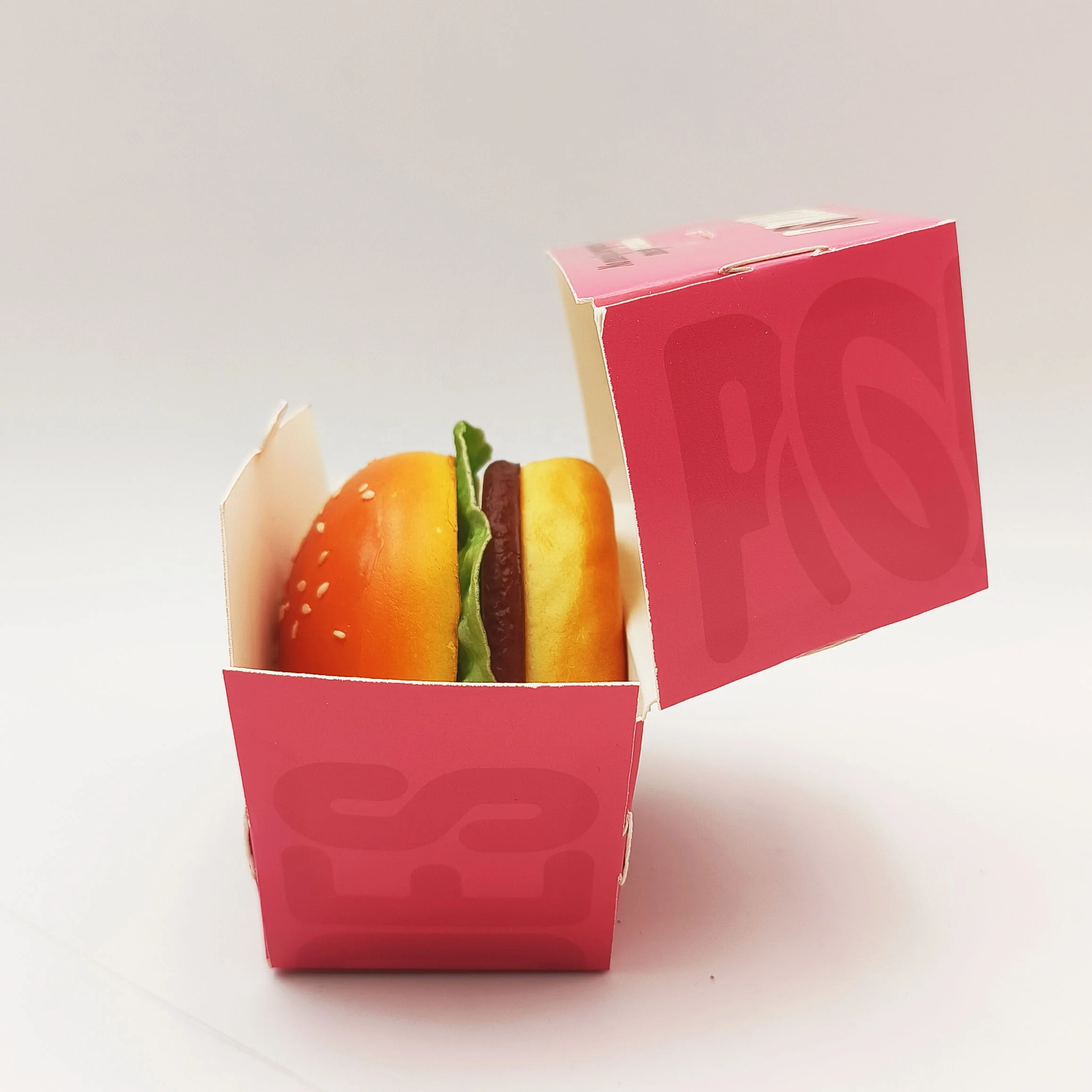 New Style Unique Burger Box Custom Your Own Logo Pink Food Container Hamburger Box