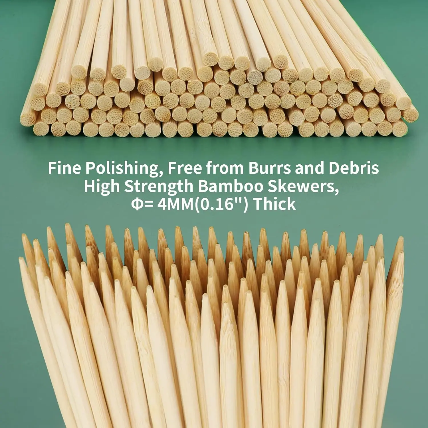 Multi-use Bamboo Sticks for Grilling, Kabob, Fruits, Candies, Chocolate Fountain, Handicrafts etc.