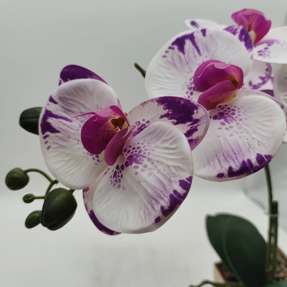 Hot sale home decor artificial flowers phalaenopsis orchid pot for garden decor