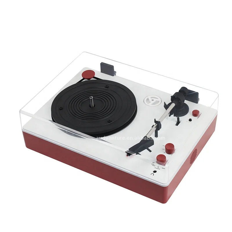 Vinyl Turntable Record Player with Dust Cover External Belt Drive Blue tooth Gramophone Phonograph