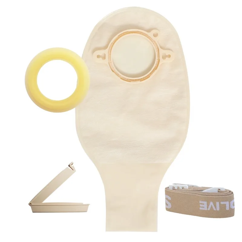 45/57/70mm Wholesale Ostomy Bag With Skin Barrier Ring and Belt For Stoma Care