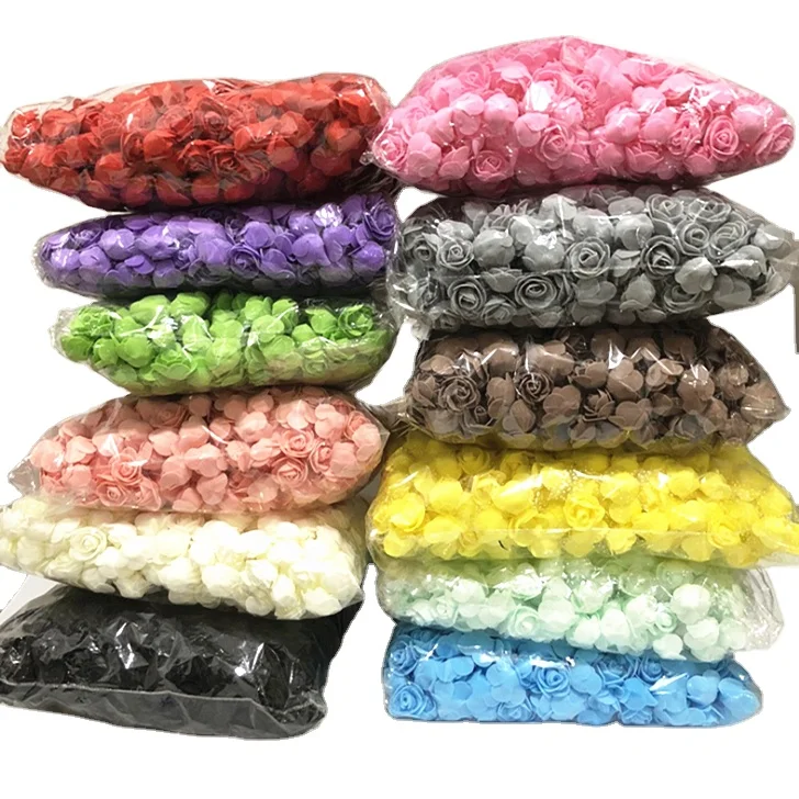 500 pieces per bag PE rose heads foam rose flowers for rose bear 3.5cm rose flowers 2.5cm rose flowers for flower bears