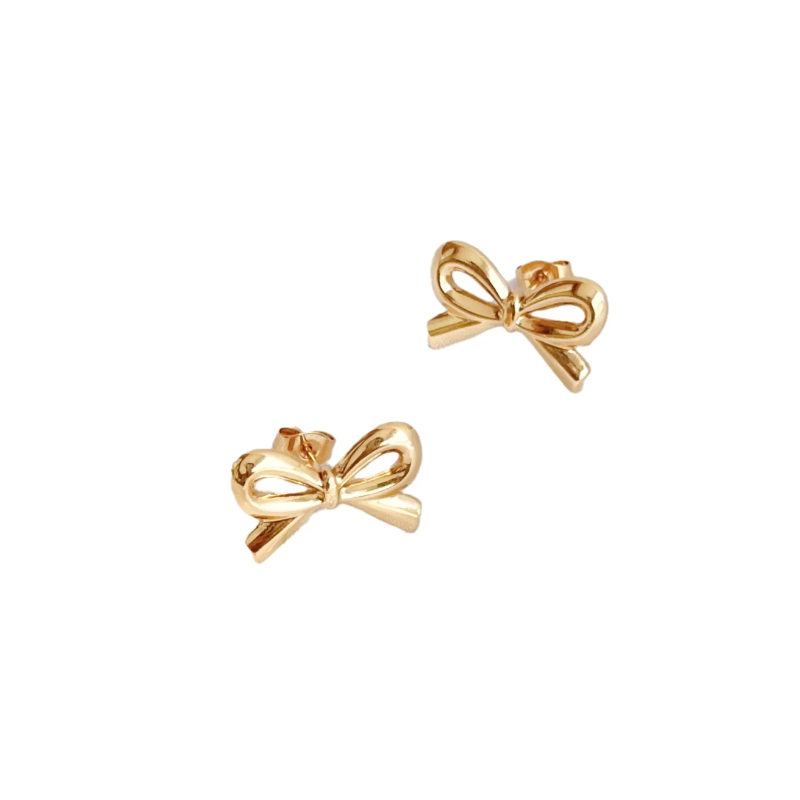 Stainless steel accessories butterfly earrings female ins wind plated 18K titanium steel personality trend earrings
