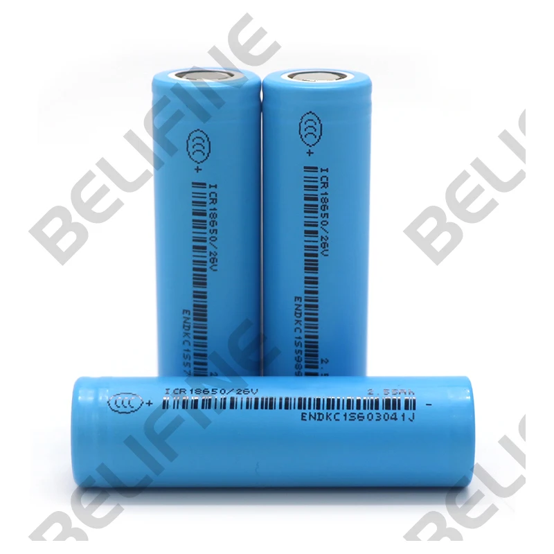 18650 26V Lithium Battery 3.7v 2550mah 2600mah Cell NMC 3.7v Ii-po Batteries Original cell with 7.5A Discharge Current