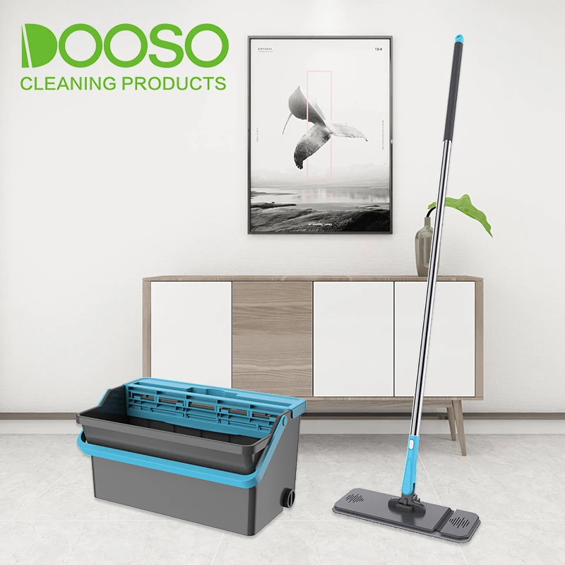 New Design Self Wringing Flat Squeeze Mop Bucket Set Floor