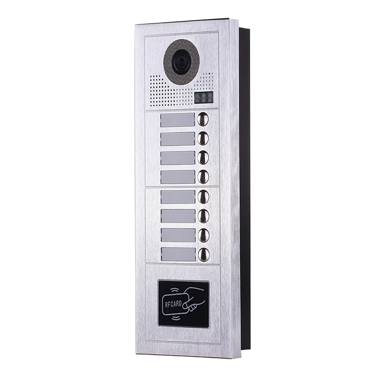 10' Video Door Phone Intercom System 8 Monitors+1 Doorbell Camera for 8 Apartment