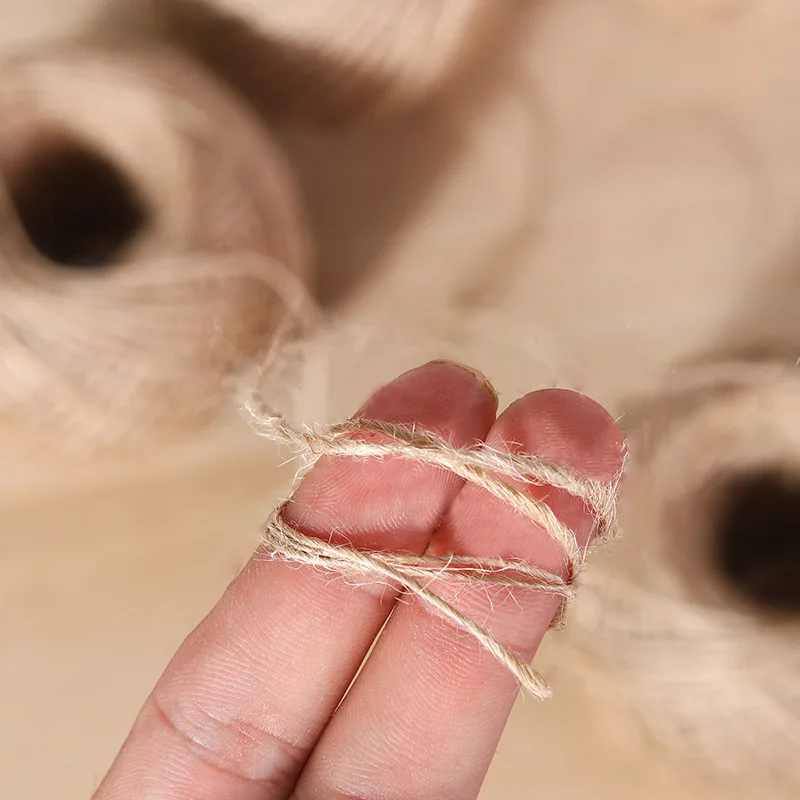 Wholesale hemp rope handmade DIY bundled packaging single strand hemp rope 1mm100m hemp rope vintage accessories