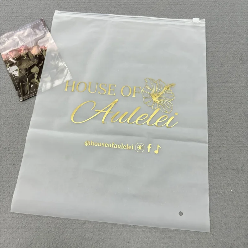 Clear Plastic Clothes Shirt Packaging Bags Custom Own Design Clothing Frosted Plastic Poly Bag With Zipper