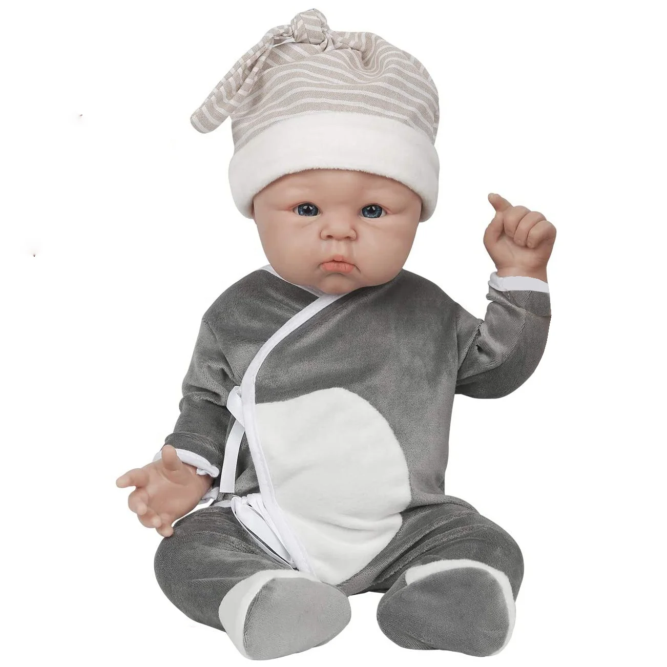 19 Inch Realistic Full Body Silicone Baby Doll Good Playmate for Kids