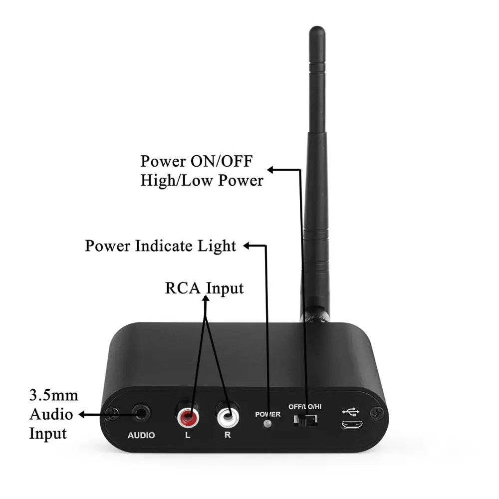 5 Channels HIFI RF Transmitter for Silent Disco Headphones with Microphone