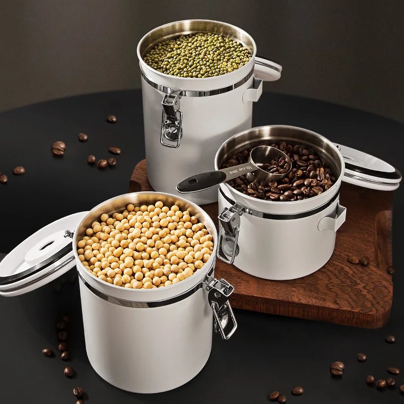 INS Style Large Capacity Coffee Jar Luxury Custom Logo Custom Design Coffe Bean Jar For Gift