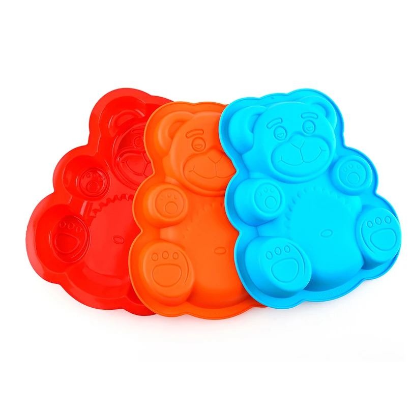 Силиконовая форма в виде медведя, многоразовая прочная форма для выпечки из силикагеля