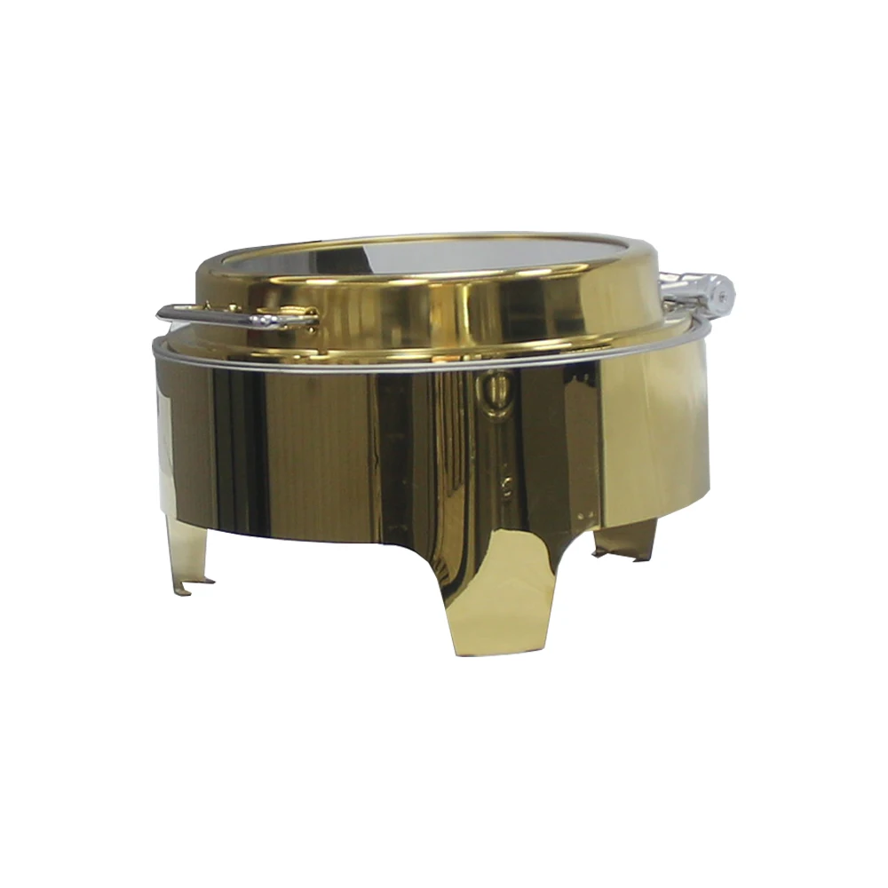 Wholesale 6L round gold chafing dish buffet set chafing dish buffet set electric catering stand for food display chafing dish