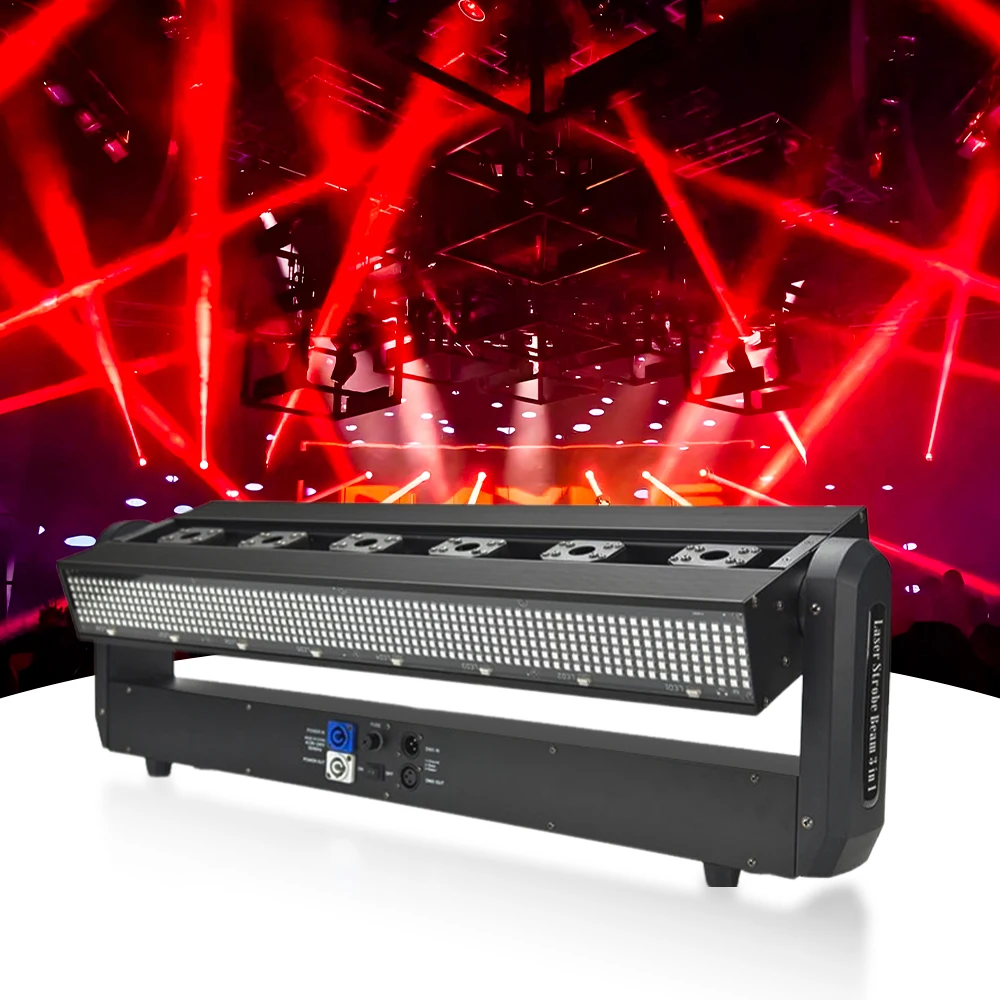 6 Heads Bar Lights Red Laser Strobe Beam Led Moving Head DJ Light Bar for Stage Laser Disco Lights