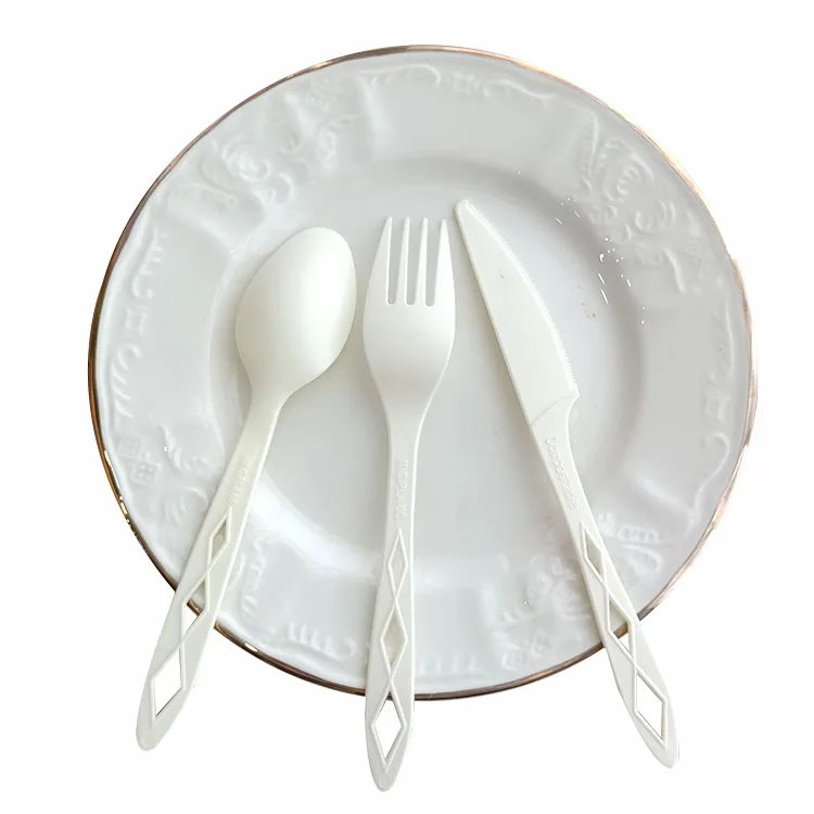 7 inch compostable cutlery spoon fork knife CPLA disposable cutlery