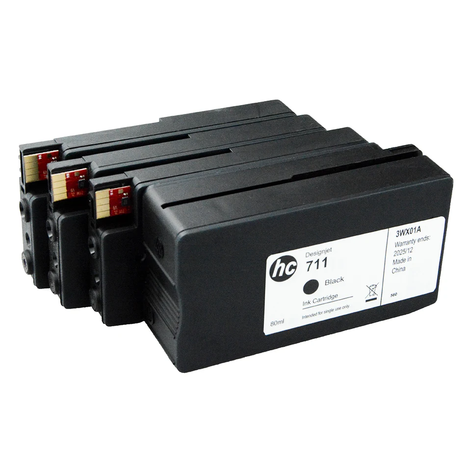 For HP 711 711XL Ink Cartridge Compatible for HP T120 T130 T520 T530 T125 DesignJet Plotter InkJet Inks With Chip
