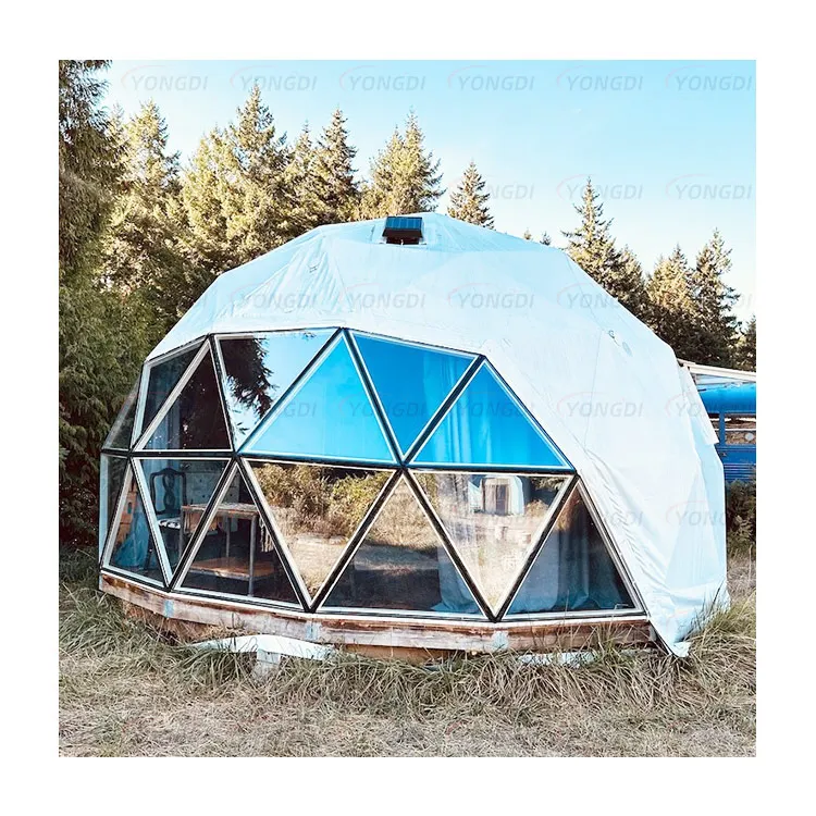 Canada glamping site geodome 4M 5M 6M glass dome heat insulated outdoor camping geodesic tent sunroom house for events