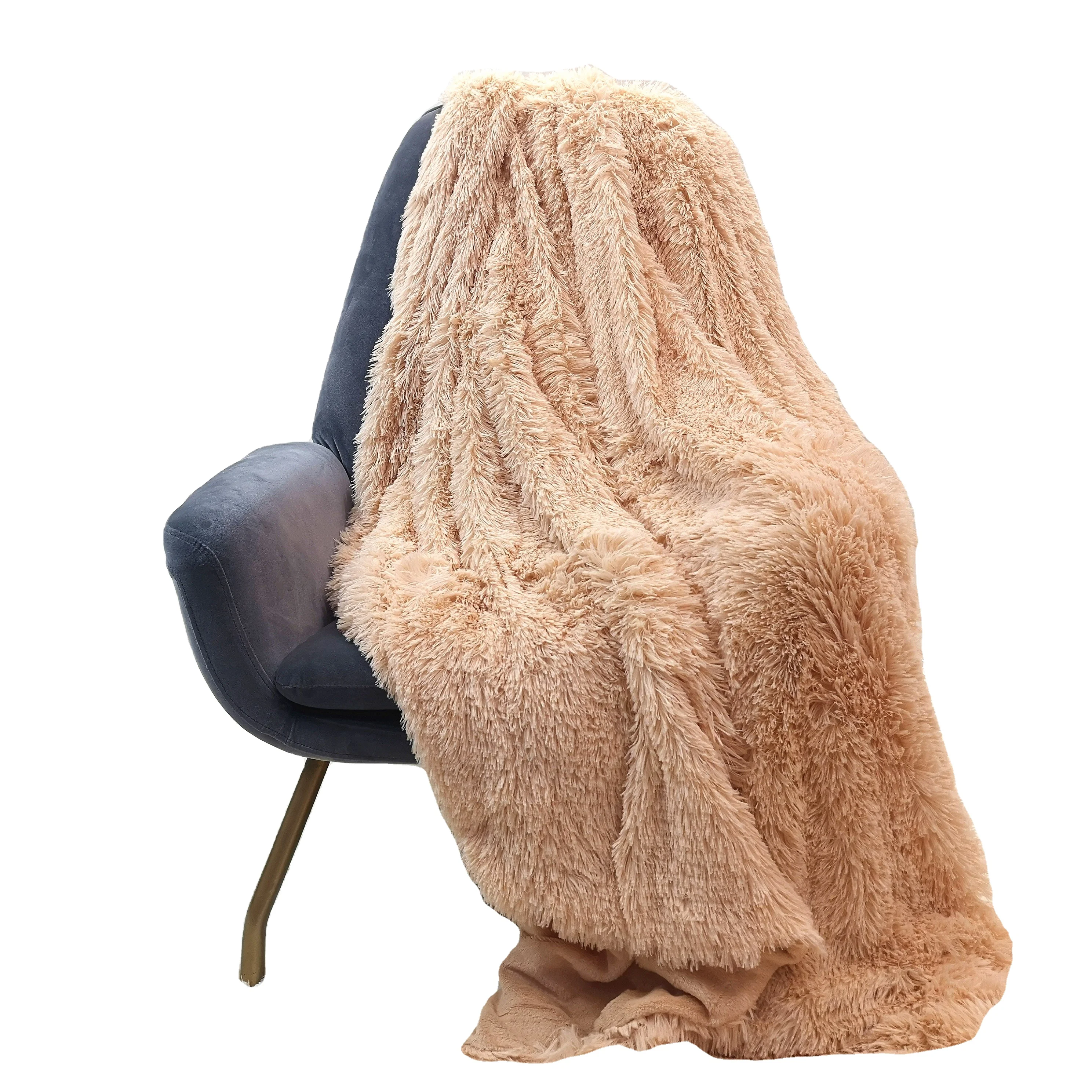 Super soft PV plush 100% polyester blanket