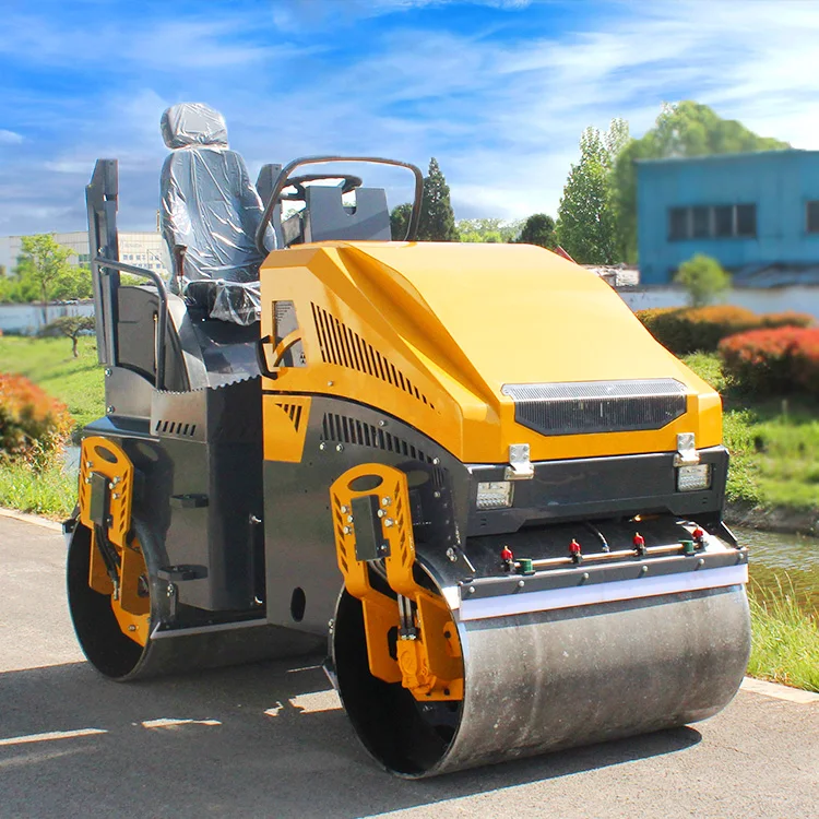 Chinese Factory Industrial Construction Hydraulic Small Honda Engine Ride on Walk Behind Double Drum Mini Vibratory Road Roller
