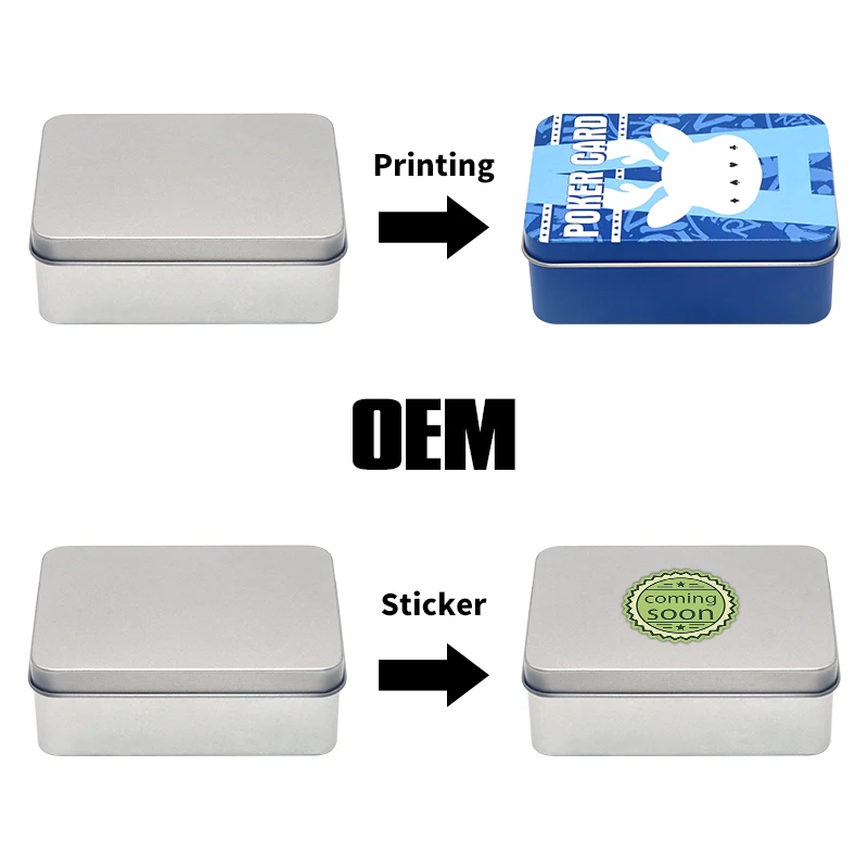 custom digital Printing logo tarot cards packaging tin box luxury playing cards tin case