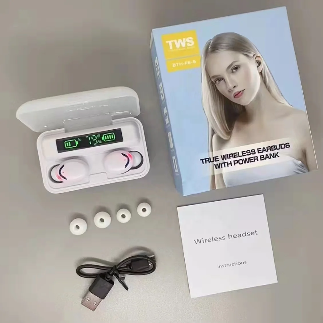 2022 whosale price F9-5C TWS V5.0 Earphone  gaming headset Sport Waterproof Earphones Mini True Wireless Earbuds