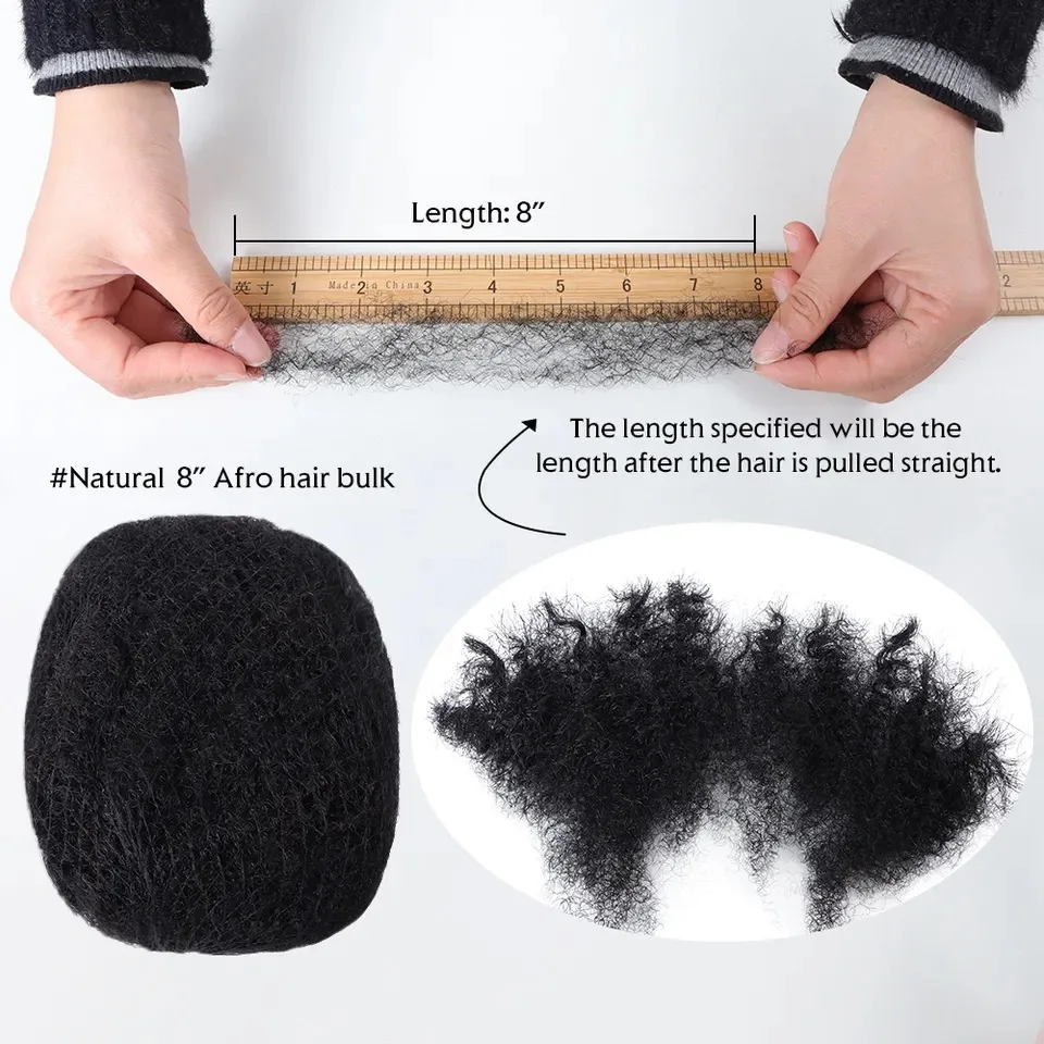 Brazilian Remy Hair Easy To Bleach And Dye Natural Crochet Afro Kinky Bulk Human Hair For Braids Hair Dreadlocks