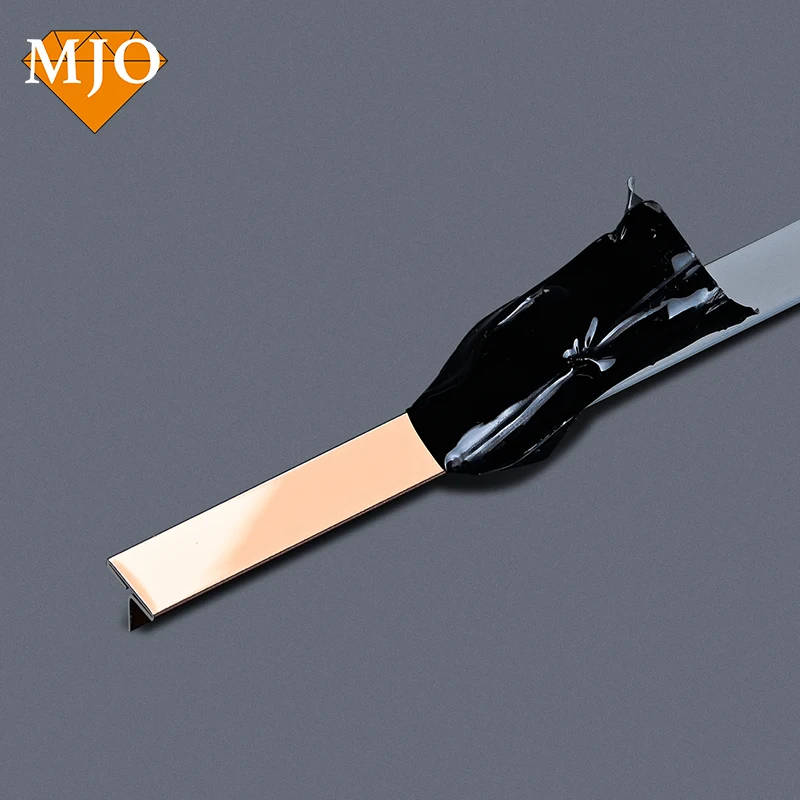 Foshan Manufacturer MJO Stainless Tile Trim Metal Tile Trim For Wall Or Floor Decoration T Channel Decoration Strip OEM Logo