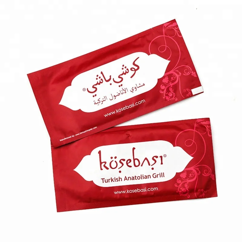 Private Label Single Packaging Wet Wipes Wet Towelettes Restaurant Oshibori Towel