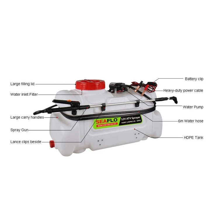 SEAFLO 12V DC 50L сельскохозяйственная мощность ATV опрыскиватель