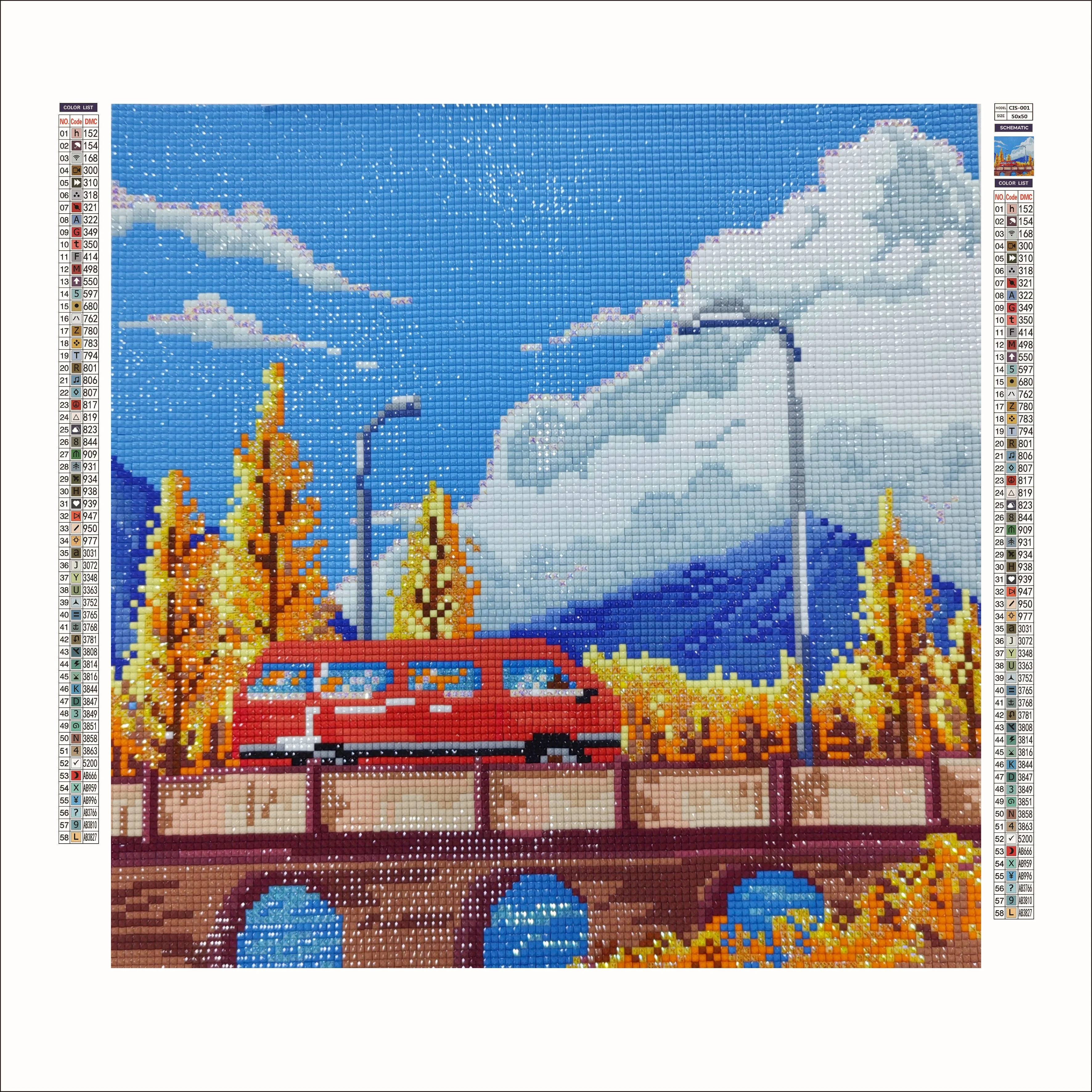 G-43 Landscape Art Painting 5D Beads Dots Crafts for Home Decor DIY Full Drill Autumn Scenery Diamond Painting