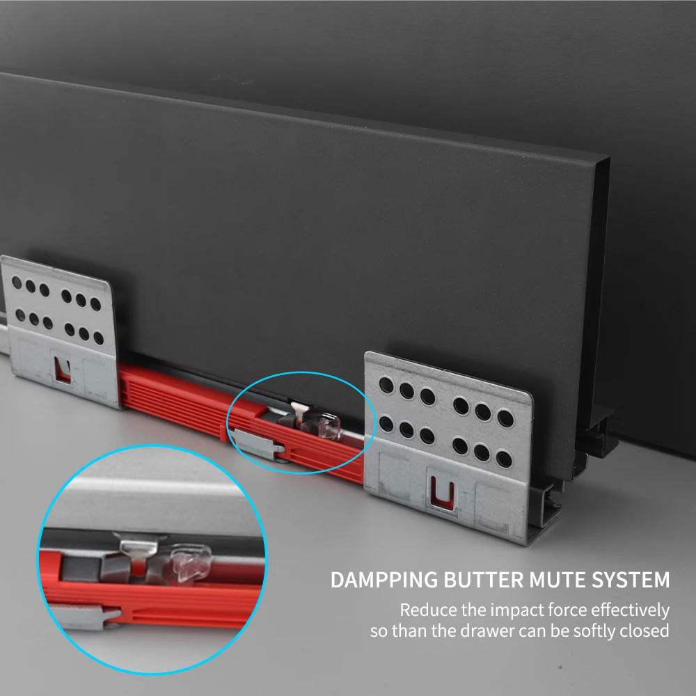 ROEASY slim box kitchen drawer metal slider for cabinet slim drawer profile sliding channel