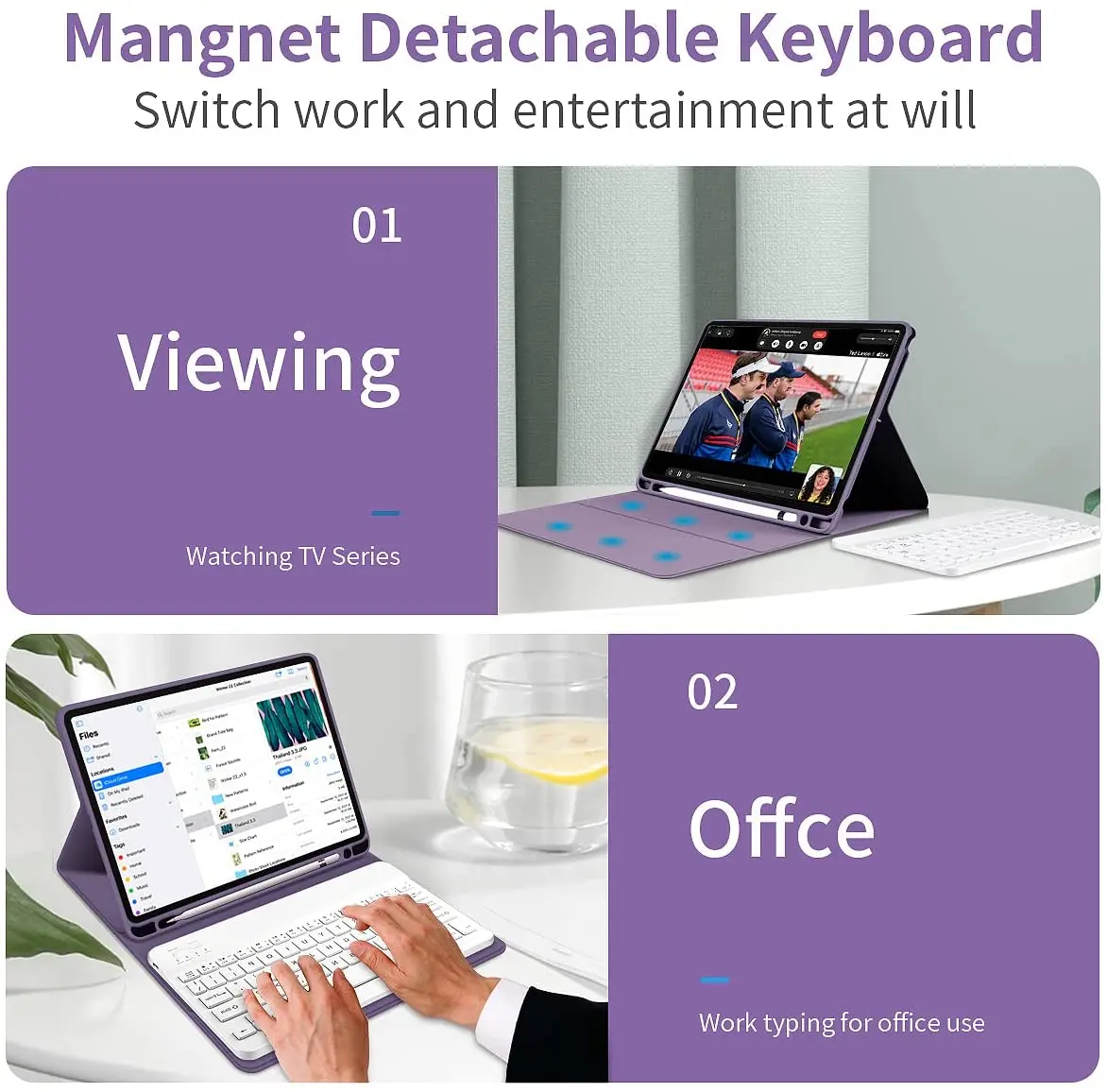 For iPad Pro 11 Keyboard Case Ultra light Magnetic Anti-fall  Protection Tablet Cover with Pencil Holder Case For iPad 11 Inch