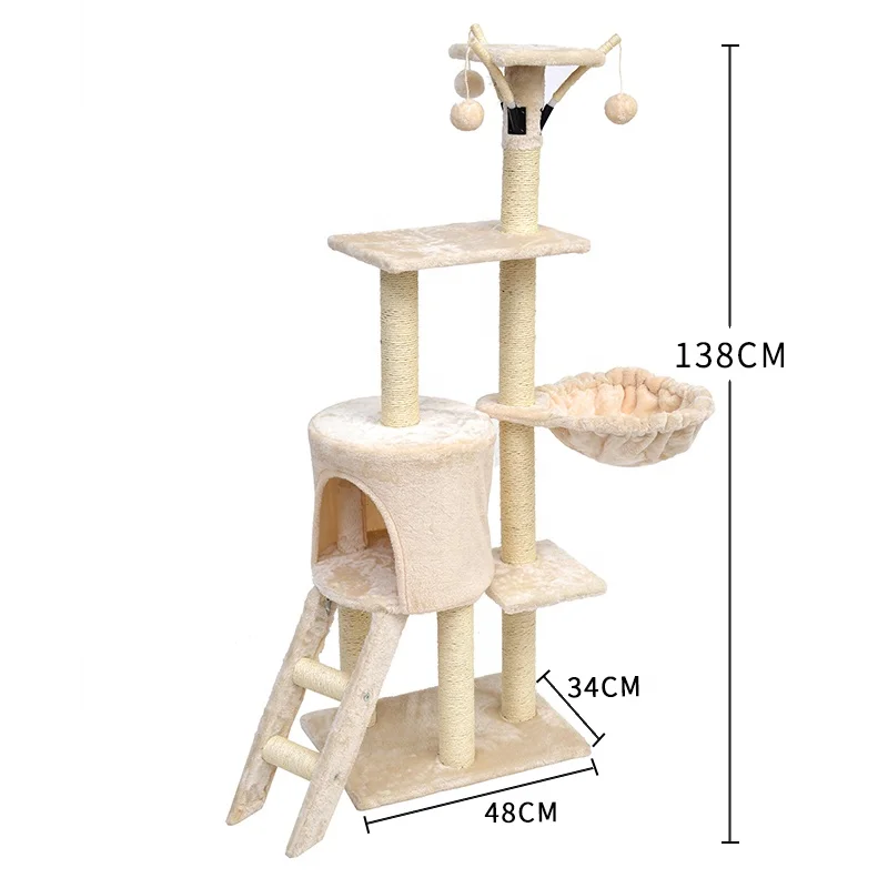 Hot sale high quality luxury cat tree for hide and play/cat climbing frame