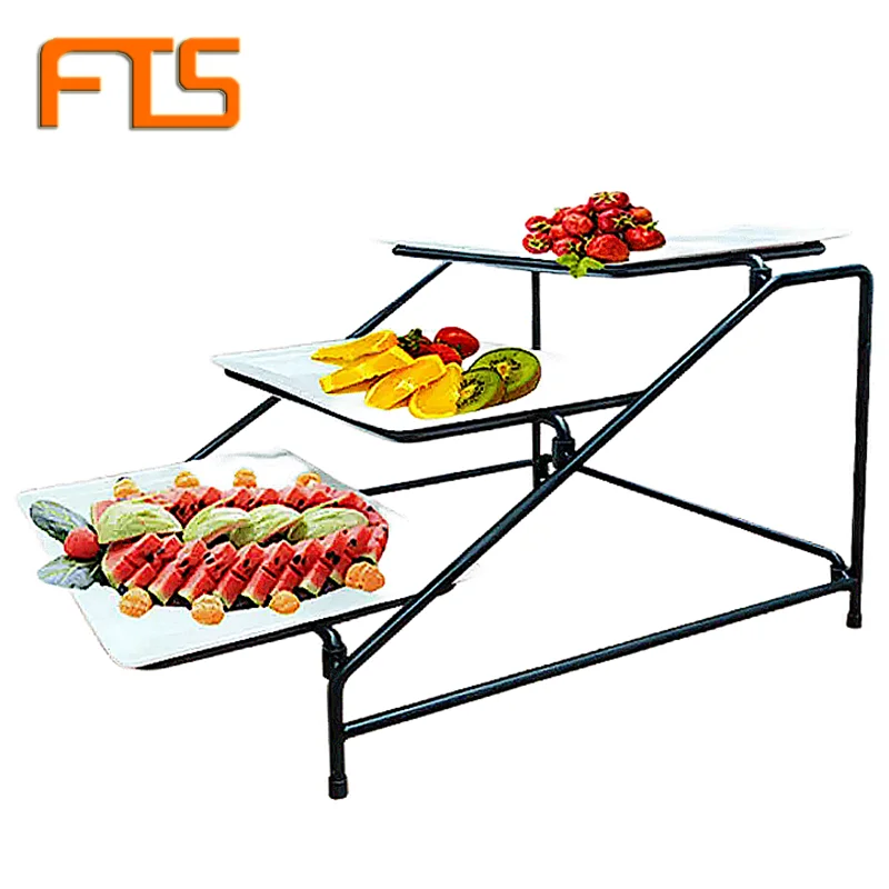 FTS Three Tier Risers Stand Sets Party Dessert Present Big Plates Serving Food Buffet Display