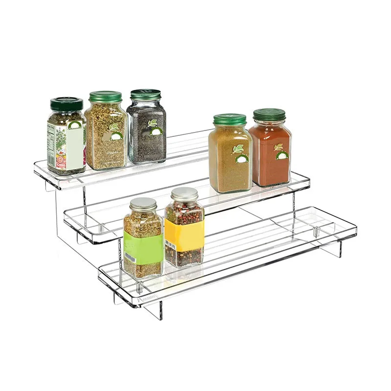 3 Tiers Transparent Acrylic Risers Whole Makeup Display Riser Custom 12x2.95x9.5inch Acrylic Storage Organizer Display Stands