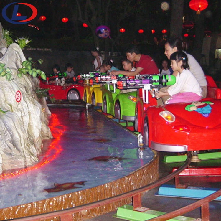 Outdoor Amusement Rides Shooting Game Water Tank Track Train for Children