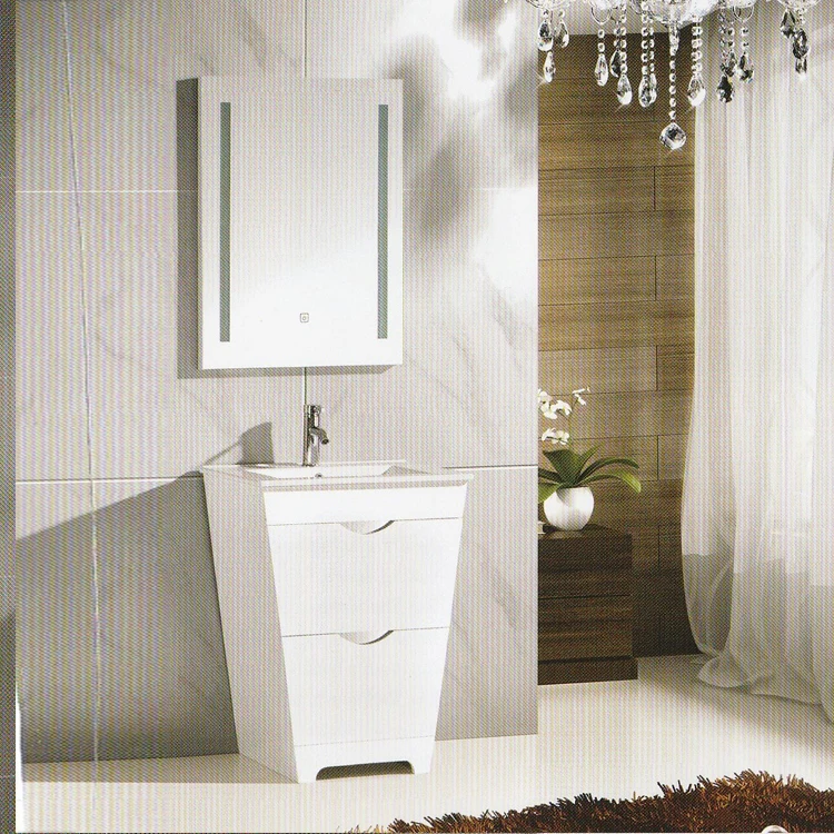 
Single basin Office Building floor standing pvc high end bathroom furniture design 
