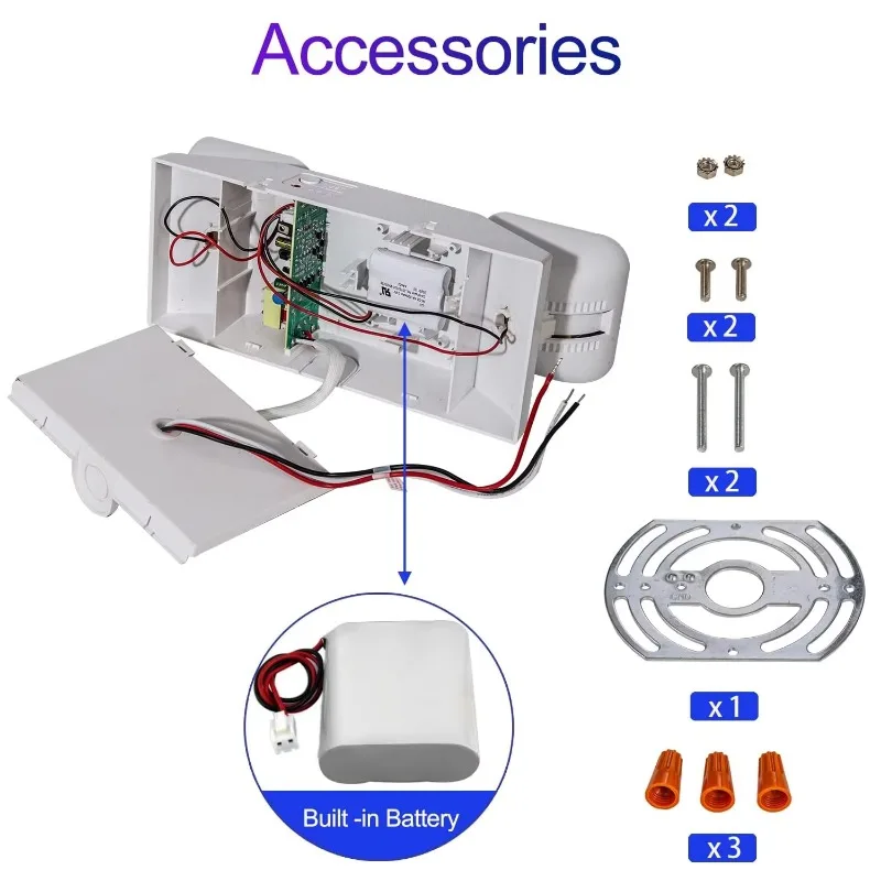 Led Emergency Light with Battery Backup Two Head Adjustable Commercial Emergency Led Lights 120-277v Hardwired Exit Fixtures