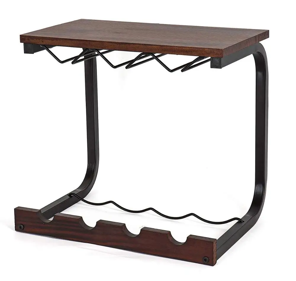 
Customized wall mounted wine racks wood and steel wine glass rack 