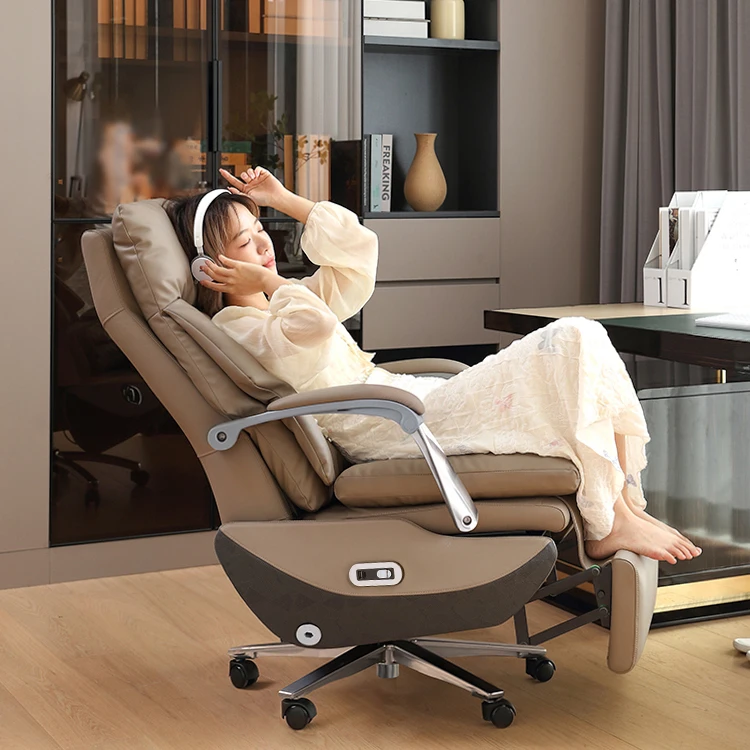 Electric office chair, reclining office chair with footrest, tall office chair with self-attaching armrests office chair PC chair