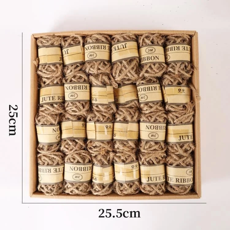 24Roll/Box 3MM 3Meters Hemp Rope Natural Jute Twine String Cord Rope DIY Making New