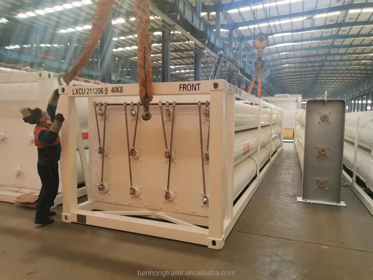 Benhong Best selling 8 tubes cng compressor skid cng trailer / hydrogen tube trailer / cng transport trailer in China