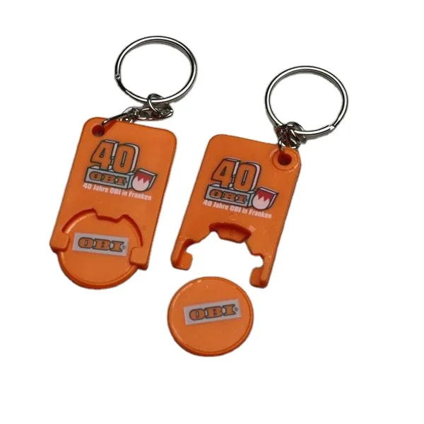 Promotional Plastic Coin Holder Key Chain With Logo,coin holder shopping trolley token coin keychain