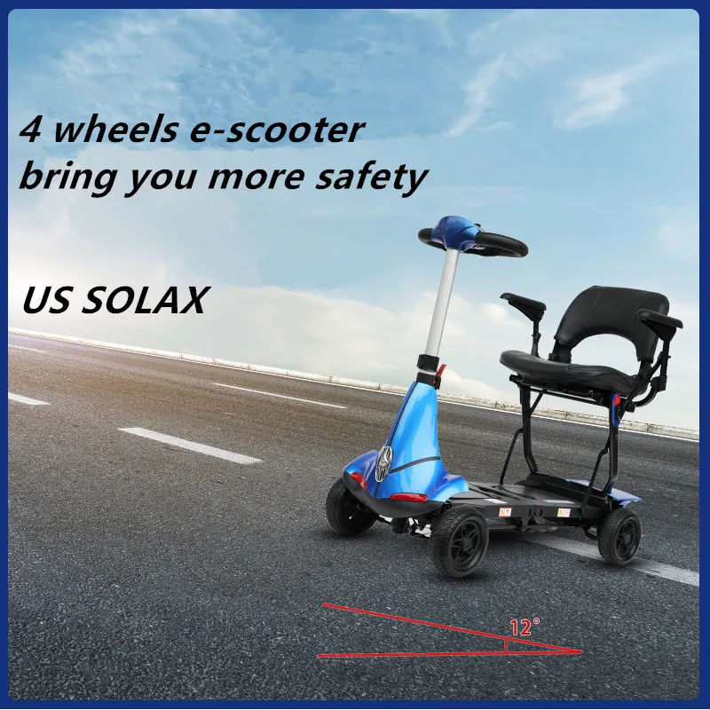 CE certificate one seat 8KM/H 15KM endurance folding mini electric scooter electric 4 wheel handicapped scooter