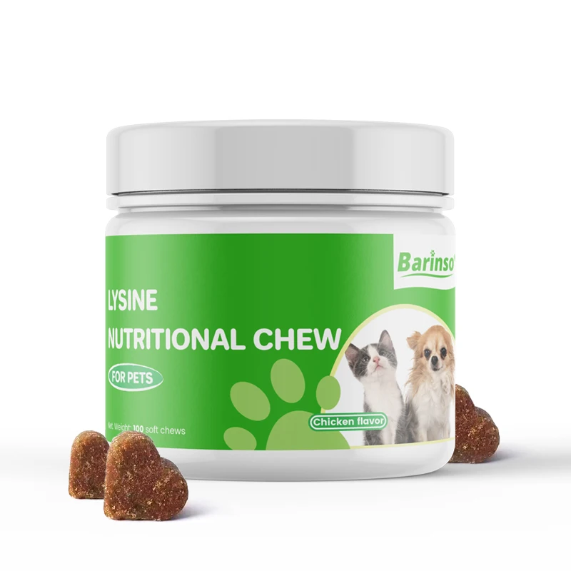 Pet healthcare supplement for cat immunity enhancement L Lysine for Cold Sneezing Health soft chews for cat and dogs