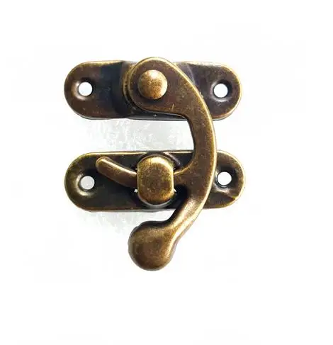 Small Hook Lock Shackle Horns Hasps Buckle Decorative Latch Metal Clasp for Wooden Jewellery Box Cabinet Furnitures