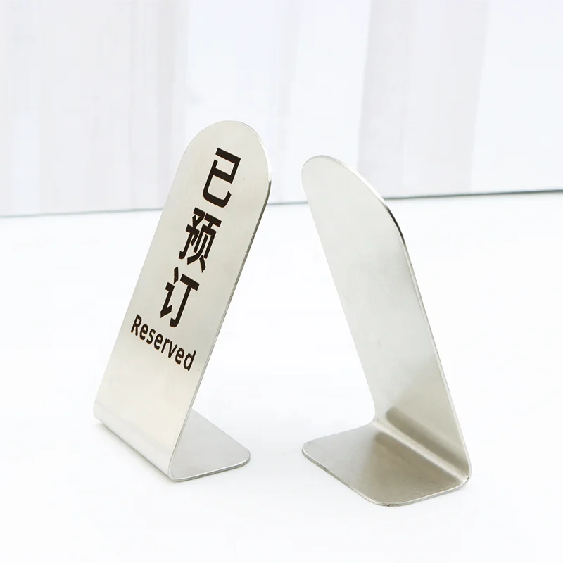 Hotel Accessories Custom Stainless Steel Menu Holder Restaurant Table Number Stand